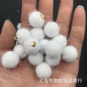 Pompones de Visón Sintético Blanco de 16 mm, Adorno para Coche, Accesorio DIY, Origen Yiwu - Product Image 3
