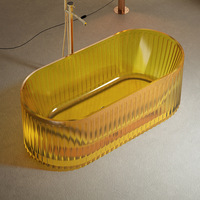 Baignoires Autoportantes Baignoires Intelligentes Baignoire pour Salle de Bains Transparent Résine Transparente Luxe Acrylique Style Moderne