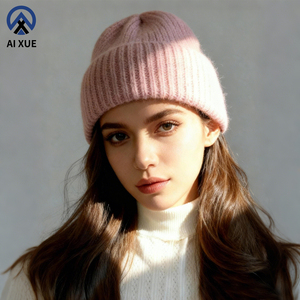 High Quality Ski Skullies <strong>Winter</strong> Warm Women/Men's <strong>Fluffy</strong> Angora Knitted Beanie <strong>Hat</strong> Adjustable Drawstring Comfortable Fit Stylish - Product Image 1
