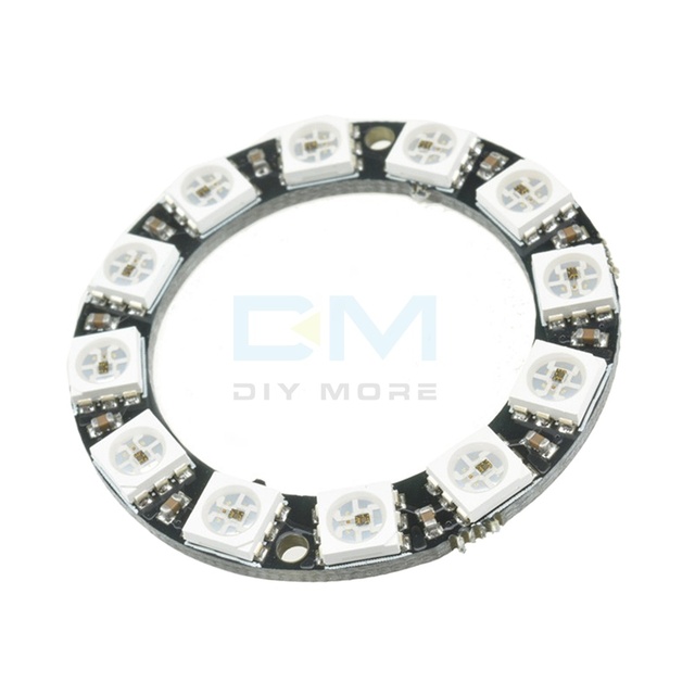 WS2812 WS2812B Addressable RGB LED Ring 12 Bits 5050 37mm Diameter Surface Mount Integrated Driver Control Serial Module for
