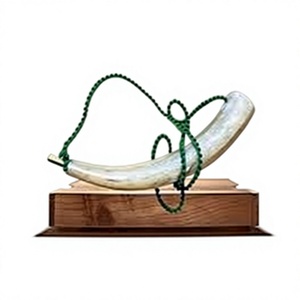 Shofar de Cuerno de Búfalo Natural Hecho a Mano, Shofar Tradicional Judío Religioso de Cuerno de Carnero para la Ceremonia de Rosh Hashanah y Decoración Espiritual - Product Image 1