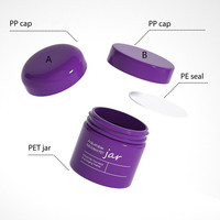 Pot à Crème Violet Givré en Plastique PET de 5g, 15g, 20g, 30g, 50g, Emballage Cosmétique avec Couvercles