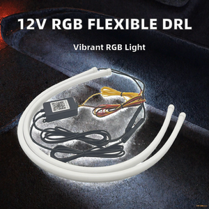 Feux de jour flexibles RGB 12V pour voiture, feux de signalisation décoratifs DRL, commande par application, 30CM 45CM 60CM 75CM - Product Image 2