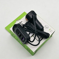 Cargador de Coche de Carga Rápida de 66 W con Cable de Extensión, Enchufe USB Tipo C Múltiple, Adaptador de Cargador de Teléfono para Asiento Trasero de Vehículo