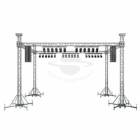 Torre de elevación de altavoz de matriz de línea vertical, soporte de manivela de sonido, caja de cartón, buen equipo, elevación y iluminación de pantalla Led, armazón de aluminio