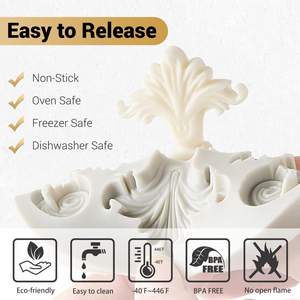 3 قطع قوالب سيليكون باروكية لتشكيل الحواف، قوالب سيليكون باروكية لتزيين كعك الزفاف وأعياد الميلاد - Product Image 3