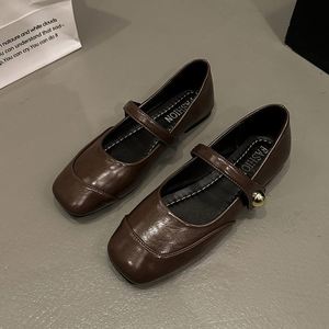 Zapatos Planos Estilo Bailarina 2026, Punta Abierta, Color Negro Metálico, Estilo Mary Jane Retro, Zapatos de Hada Elegantes y Cómodos para Mujer - Product Image 4