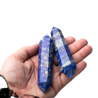 Hermoso Obelisco de Cristal de Lapislázuli de Doble Terminación, Torre de 3-4 Pulgadas, Arte Premium Hecho a Mano, Coleccionable, Venta al por Mayor de Muntaha Agate