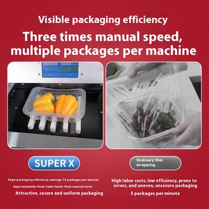 Tự động máy tính để bàn bọc nhựa máy đóng gói trái cây và rau thực phẩm bọc nhựa máy - Product Image 4