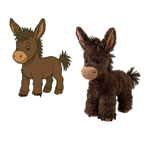 Peluche di <span class=keywords><strong>Asino</strong></span> Marrone Personalizzato su Design - Product Image 1
