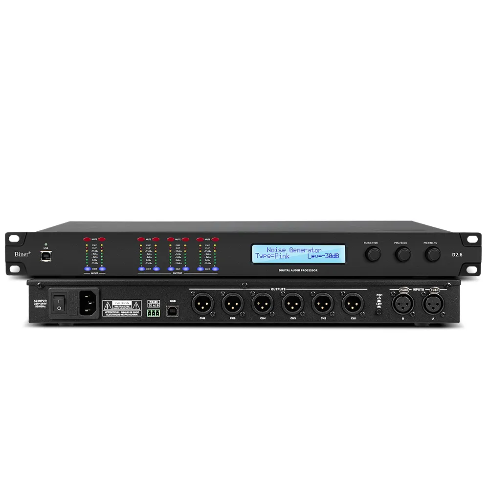 Biner DSP260 Профессиональный цифровой аудиопроцессор микшер с эффектами DSP Echo для профессионального аудио-видео и освещения