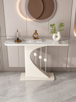 Table console de porche en métal de luxe léger avec un design simple inclinable contre le mur, semi-ronde, décoration d'entrée d'orthodoor