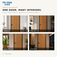 Porte intérieure en composite WPC couleur frêne clair avec design de bordure noire pour projets