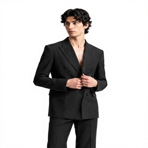 Costume formel 3 pièces pour homme WARPRO INDUSTRY, blanc à fines rayures, anti-rides, viscose/polyester, coupe ajustée, blazer, gilet, pantalon - Product Image 3