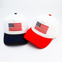 Casquettes de baseball vintage USA à 5 panneaux, brodées sur mesure, à visière haute, en deux combinaisons de couleurs, vente en gros