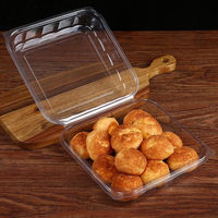 Boîte d'emballage jetable en gros pour gâteau roulé aux fruits, boîte de cuisson transparente pour sandwich