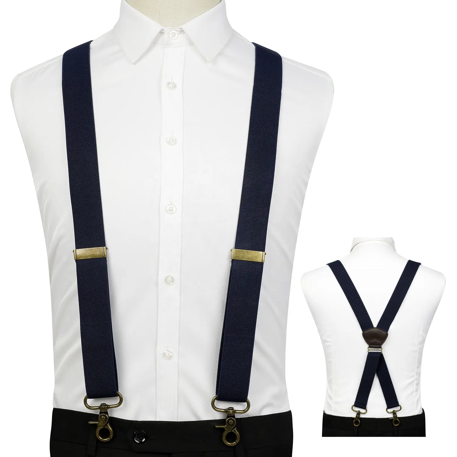 Großhandel Jungen New Fashion Khaki Elastic X Shape Hosenträger für Männer mit 4 Clips Wide X-Back für die Arbeit