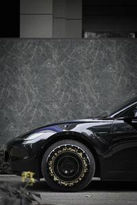 Enjoliveurs de roues rétro noirs et dorés à motif floral pour <span class=keywords><strong>Tesla</strong></span> <span class=keywords><strong>Model</strong></span> <span class=keywords><strong>3</strong></span> <span class=keywords><strong>Model</strong></span> Y 19 20 pouces, protections de jantes personnalisées - Product Image 6