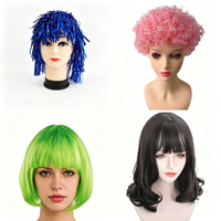 Perruque scintillante en plastique métallisé, accessoire de tête fantaisie pour Halloween, carnaval, mascarade, photomaton