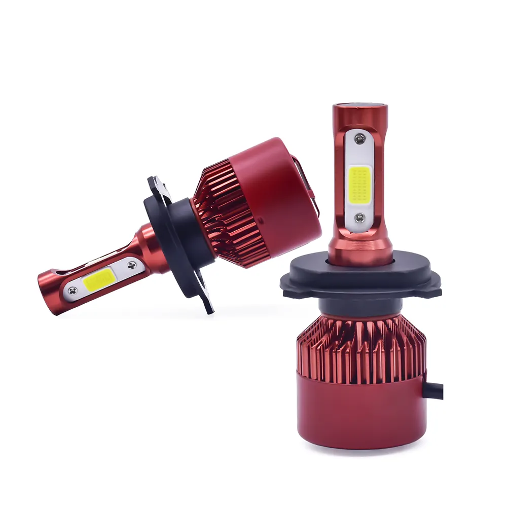 S2 h4 h7 cob farol de led automotivo, 36w, 8.000lm, tudo em um, para farol de milha, h1, h4, h7