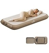 Matelas pneumatique moderne en TPU Drop Stitch, taille double, pompe intégrée, capacité de 1100 lb, portable pour le camping et l'usage domestique