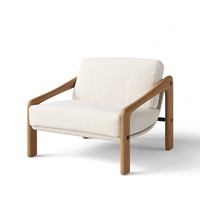 Fauteuil nordique en bois avec revêtement bouclé, canapé individuel, chaise d'appoint pour salon intérieur