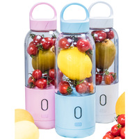 Hete Verkoop 550Ml Draagbare Elektrische Juicer Blender Met Zes Bladen 3d Ontwerp En Usb Charr Kabel Huishoudelijke Fruit Mengmachine