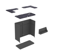 Comptoir de bar pliable en fer noir, station de cocktails d'extérieur pour en-cas, bonbons et chips avec logo