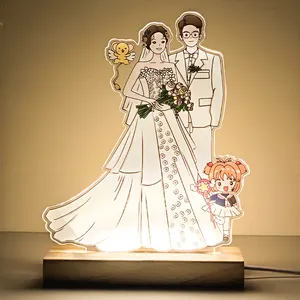 Dormitorio decorar Standee lámpara Anime impacto acrílico noche luz boda standee