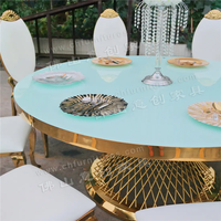 Ensemble table et chaises de salle à manger en acier inoxydable doré de luxe léger, verre trempé, polissage miroir, convertible, meubles de maison