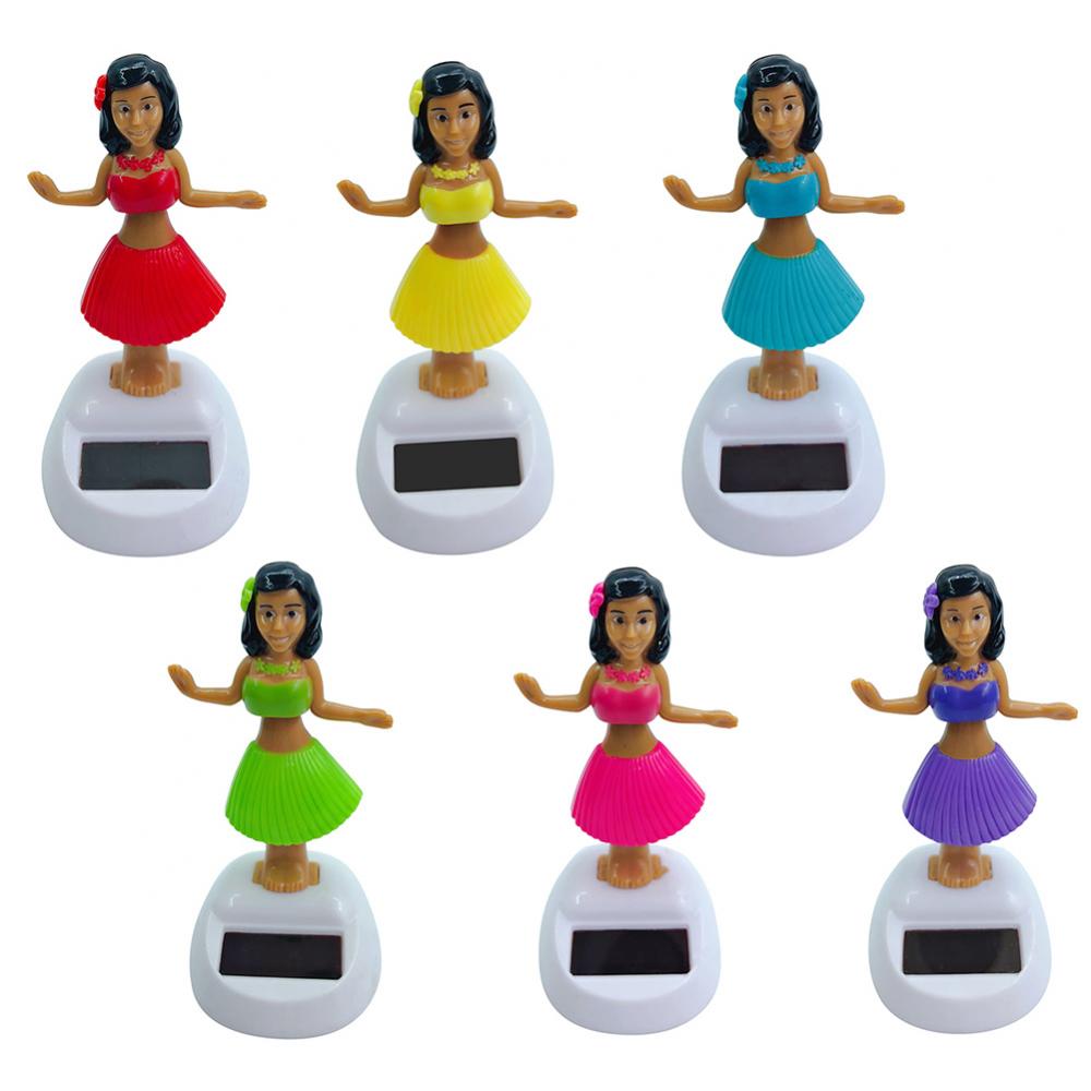 Украшение для автомобиля Танцующая кукла аксессуары для автомобиля игрушка на солнечной энергии Вибрирующая голова Гавайская качающаяся анимационная девочка Стайлинг автомобиля