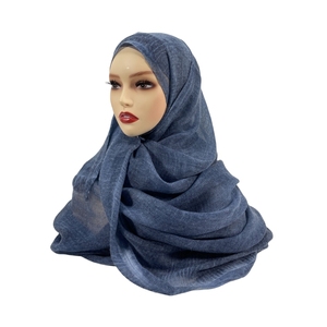 Nouveautés : Écharpes musulmanes personnalisées avec logo, écharpe d'hiver de créateur, châle tissé en acrylique dégradé, <span class=keywords><strong>hijab</strong></span> Vela couleur unie teint à la main 2026 - Product Image 6