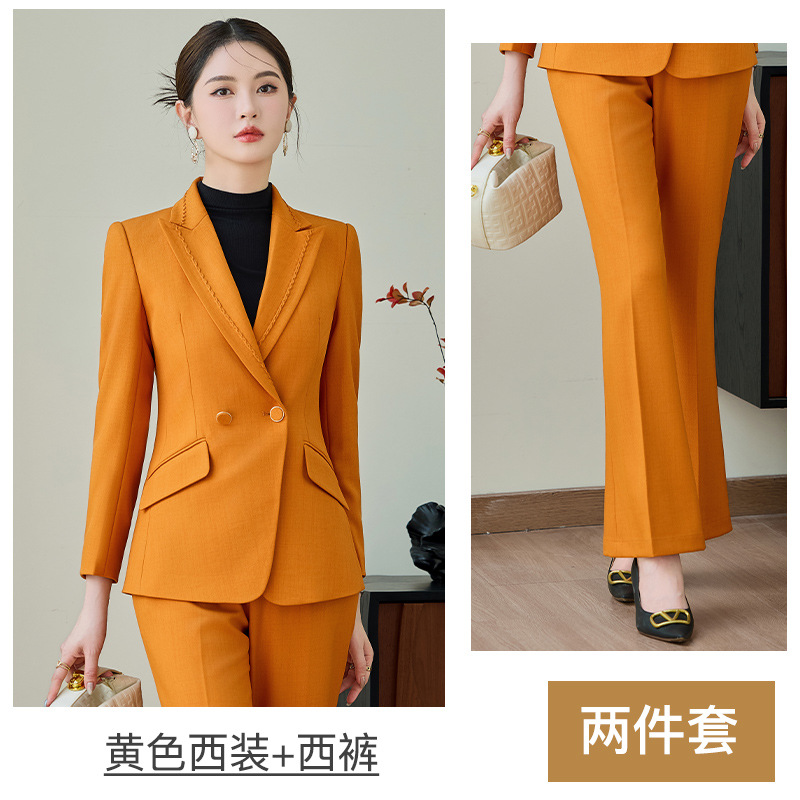 Yellow suit with flared trousers