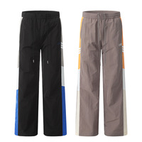 11KN pantalon athlétique droit unisexe de haute qualité en Nylon personnalisé rétro cordon réglable minceur pantalon de survêtement décontracté ample