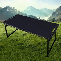 Table pliante multifonctionnelle d'extérieur avec quatre vérins hydrauliques, idéale pour le camping et les pique-niques