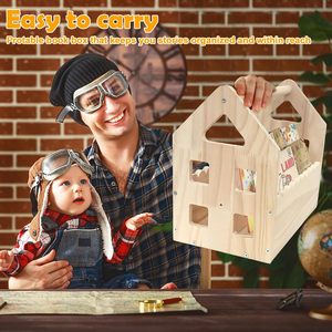 Libreria a Forma di Casa in Legno Montessori a Doppio Lato con Bordi Ondulati Yilong per Bambini da 1 a 5 Anni, Arredamento per Cameretta Prodotto in Cina - Product Image 3