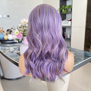 Perruque Lace Front Transparente de Haute Qualité, Cheveux Naturels Ondulés Bouclés, 16 Pouces, Couleurs Arc-en-ciel, avec Baby Hair pour Femmes - Product Image 6