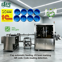 Machine de marquage laser ASL BELGISI GS1 pour codes de traçabilité DataMatrix sur bouchons PP HDPE, idéale pour les lignes de production de mise en bouteille d'eau en série