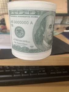 Papier peint <span class=keywords><strong>Wellpaper</strong></span> Treasure Gurus, 250 feuilles, imprimé avec des billets de 100 dollars, rouleau personnalisable, PAS de vrais billets d'argent - Product Image 1