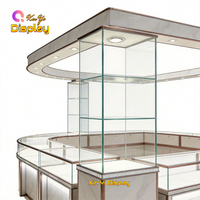 Vitrine à bijoux de luxe XINYI, cadre doré, verre verrouillable, éclairage LED, design écologique pour la vente de bijoux, shopping de luxe