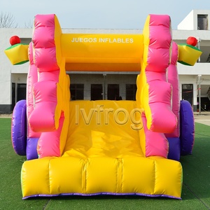 Château <span class=keywords><strong>gonflable</strong></span> commercial combiné avec toboggan et chaise de <span class=keywords><strong>princesse</strong></span>, thème licorne, pour location extérieure - Product Image 3