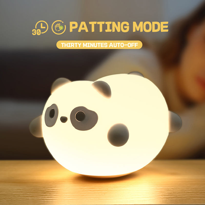 Smart Lighting Bed USB Rechargeable LED Cute Cartoon Small Lamps Animal Lights Touch Silicone Panda Table Night Lamp for Kids
