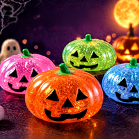 Jouet anti-stress créatif et original en maltose, en forme de tête de citrouille d'Halloween, avec paillettes, pour filles et bébés, idéal pour la décompression transfrontalière
