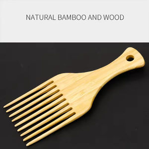 Peine de Barbería con Logotipo Personalizado a Bajo Precio, Peine de Dientes Anchos, Peine de Madera con Mango - Product Image 3