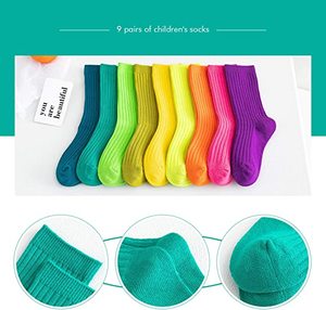 Rắn Màu Thời Trang Dệt Kim Chải Kỹ Cotton Trẻ Em Vớ Slouch Trẻ Em Trẻ Chàng Trai Cô Gái Crew Gân Bé Vớ Bộ - Product Image 3