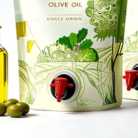 Pochette de recharge pour huile d'olive avec bouchon, pochette souple à bec verseur pour cuisine, restaurant, traiteur, qualité alimentaire, impression personnalisée 1L 2L