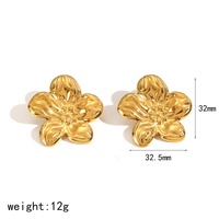 Anting tusuk wanita stainless steel bunga 3D desain elegan modis dan serbaguna