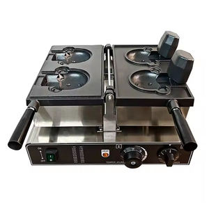 XEOLEO profesyonel ticari yapışmaz aperatif 2 adet Machine makinesi dondurma ayı şekli Waffle makinesi 1800W Waffle Waffle makinesi - Product Image 3