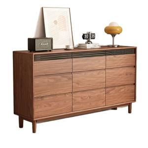 Cómoda de nogal negro norteamericano, gabinete de almacenamiento de madera maciza con ocho cajones, gabinete auxiliar para dormitorio o entrada - Product Image 4