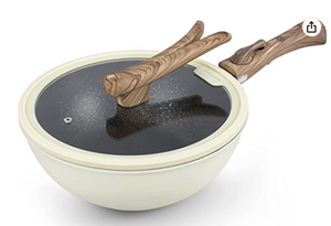 Grande casserole de travail antiadhésive de 32CM de haute qualité avec couvercle en verre - Product Image 5